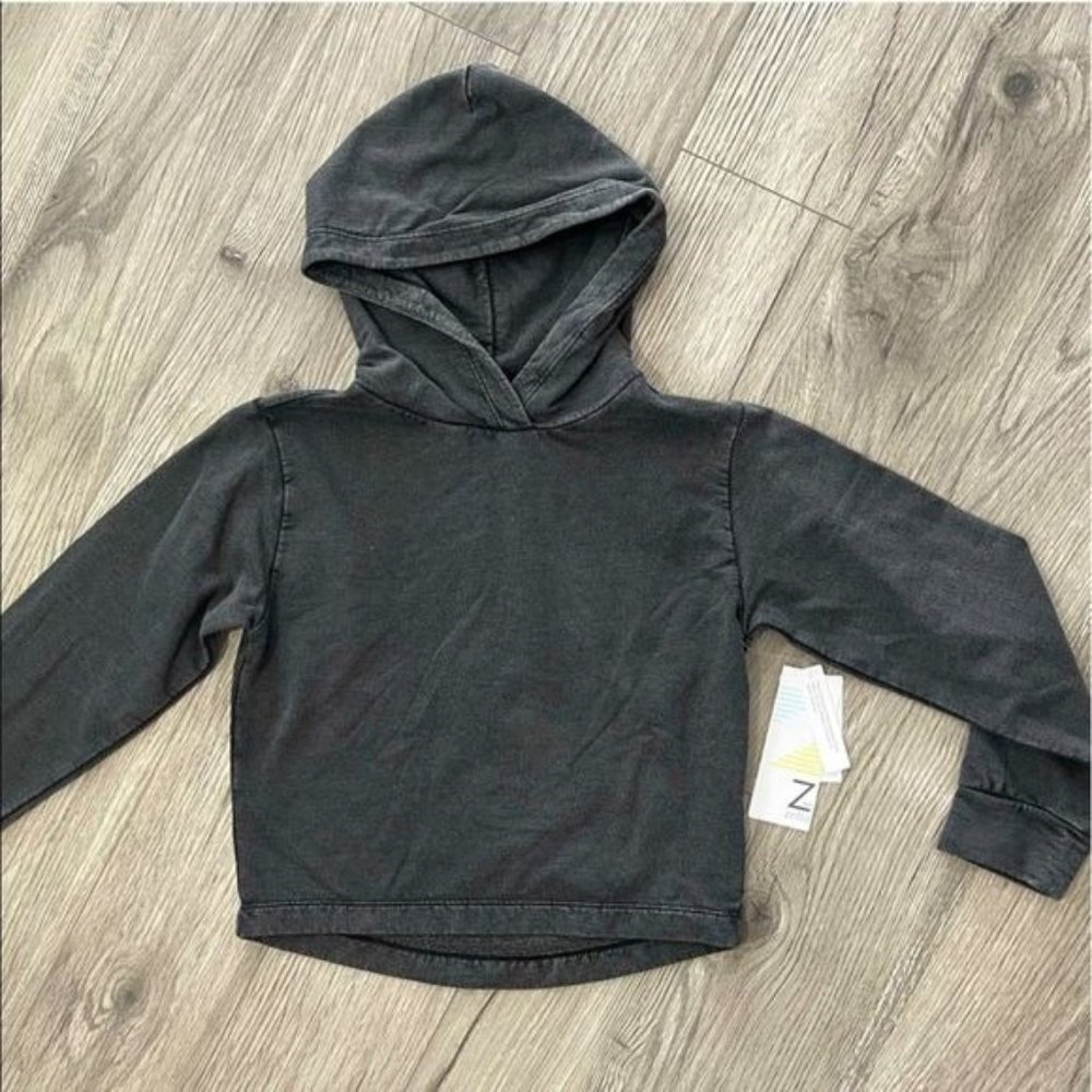 Zella Girl Sweatshirt Pullover Hoodie Black Gray Lounge Cozy Long Sleeve NWT S 7